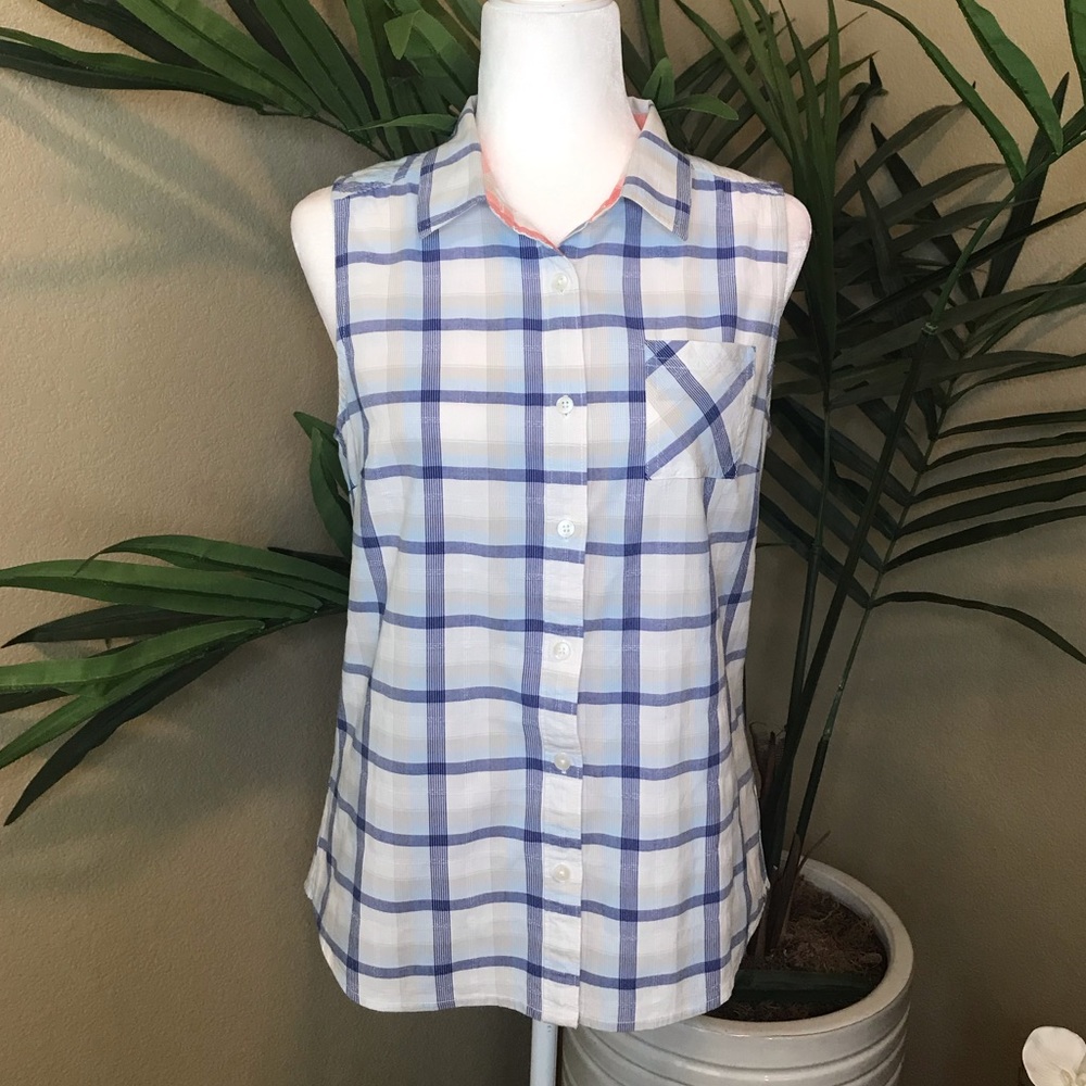 PrAna 99% Organic Cotton Plaid Button Down Top - S - Picture 5 of 17
